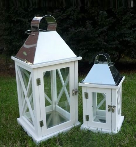 Kynttilälyhty puunvärinen 44,5 cm - Kynttilät ja lyhdyt - 6438168087375 - 1