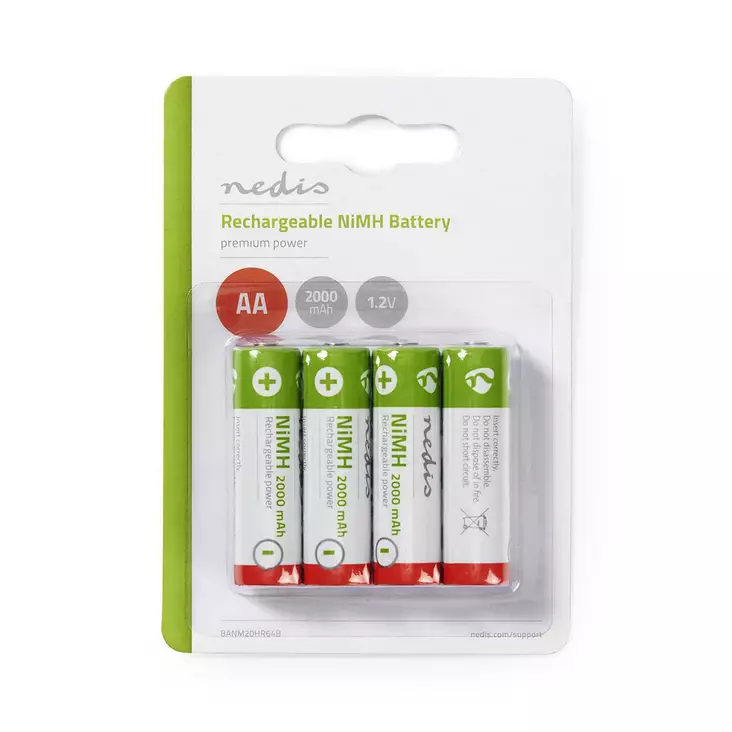 Ladattava Ni-MH-Akku AA | 1.2 V DC | 2000 mAh | 4 Kpl pakkaus - Akkuparistot - 5412810267095 - 1