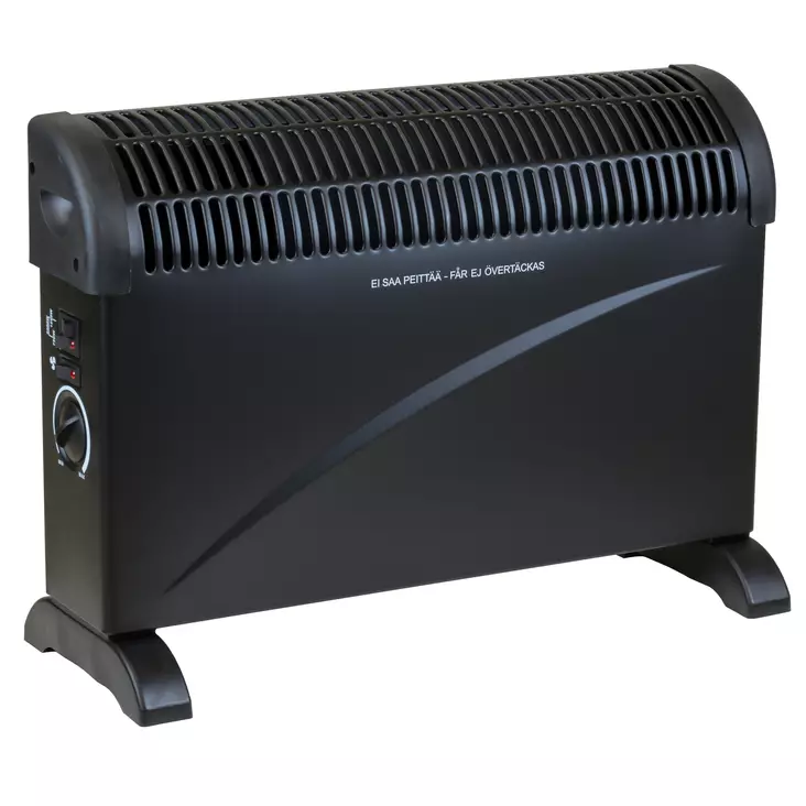 L=C3=A4pivirtausl=C3=A4mmitin 2000W Turbo musta - Lämpöpatterit ja -puhaltimet - 6438168110875 - 1