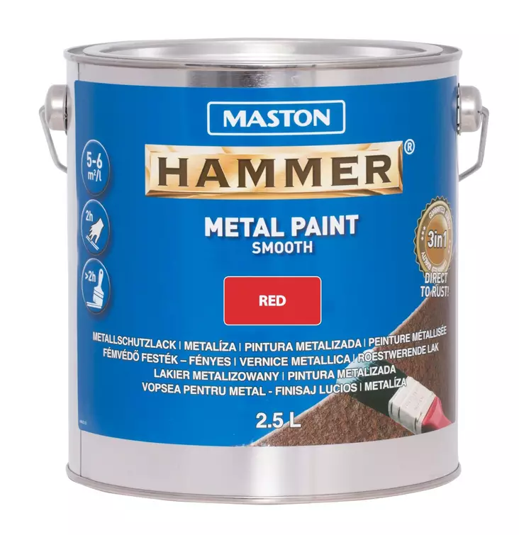 Maali Hammer Sile=C3=A4 punainen 2.5 L - Metalli- ja kalustemaalit - 6412490012205 - 1
