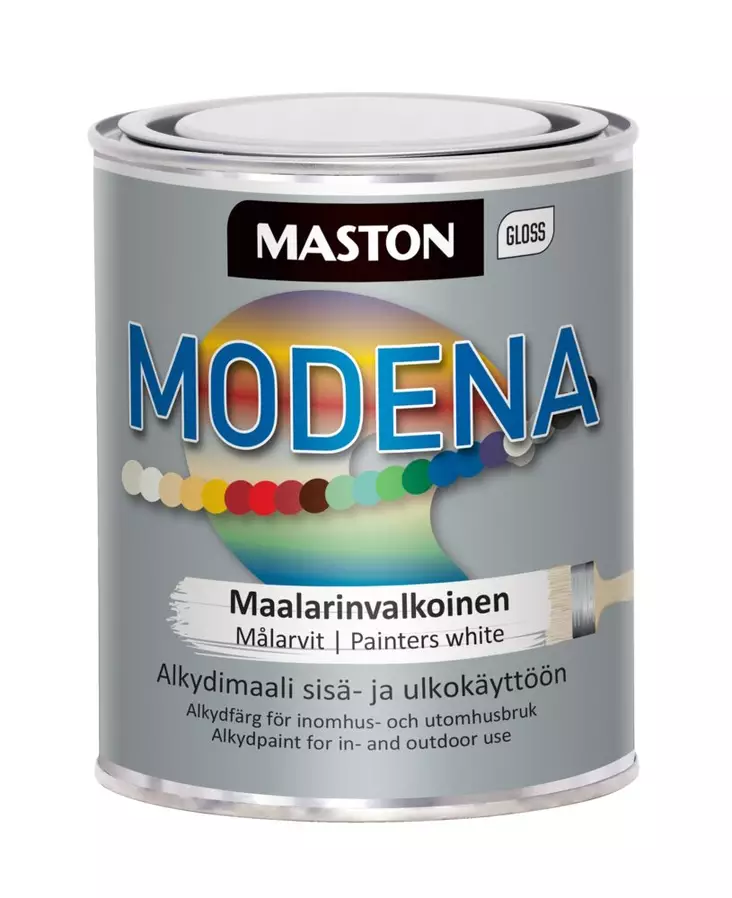 Maali Maston Modena maalarinvalkoinen 1l - Metalli- ja kalustemaalit - 6412496040035 - 1