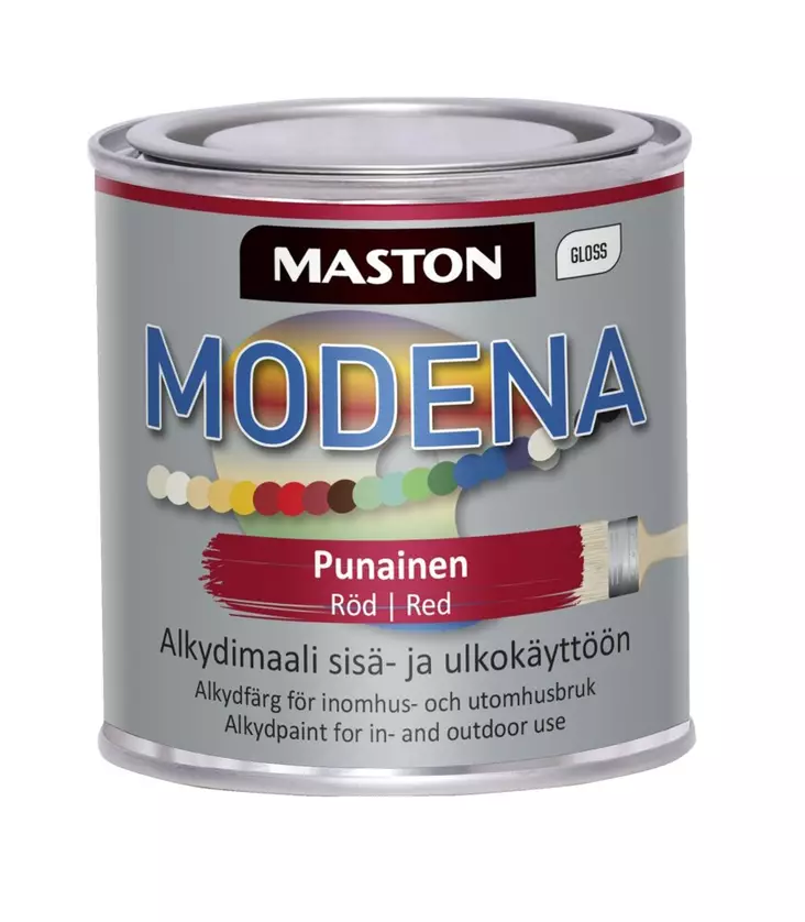 Maali Maston Modena punainen 250ml - Metalli- ja kalustemaalit - 6412496048055 - 1