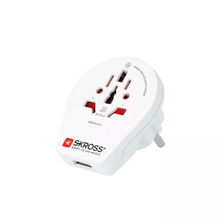 Matka-adapteri Maailma-Eurooppa USB Maadoitettu - - 19-19-7640166320005 - 1
