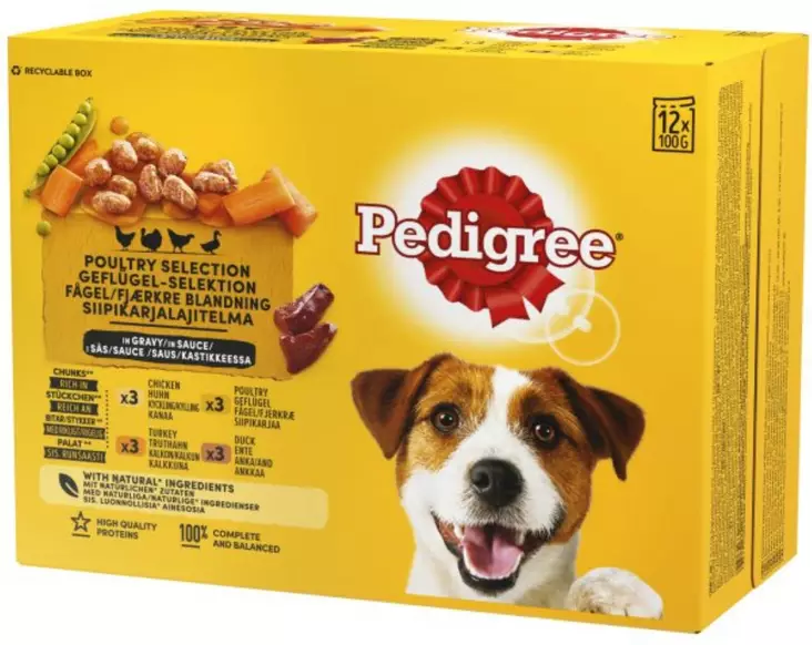 Pedigree 12x100g Siipikarjalajitelma P=C3=A4=C3=A4kuva - Koiran ruoat ja ateriat - 4770608261245 - 1