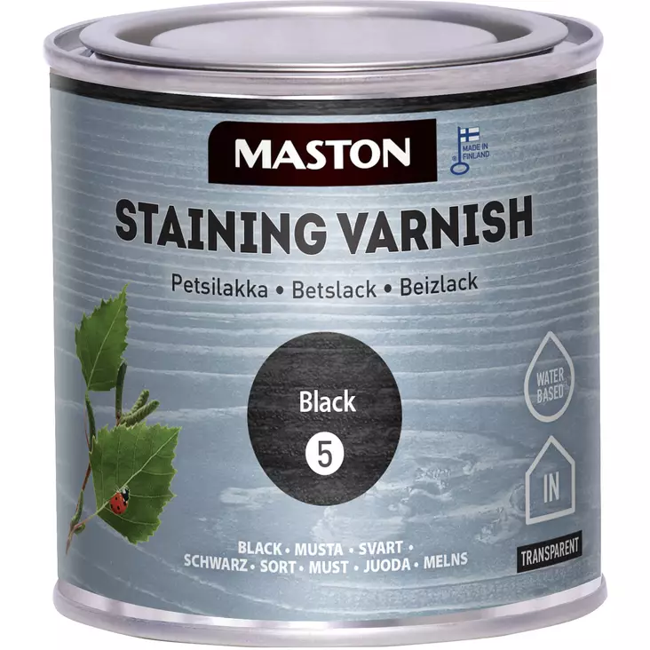 Petsilakka 250 ml 5 musta - Lakat ja petsit - 6412490031015 - 1