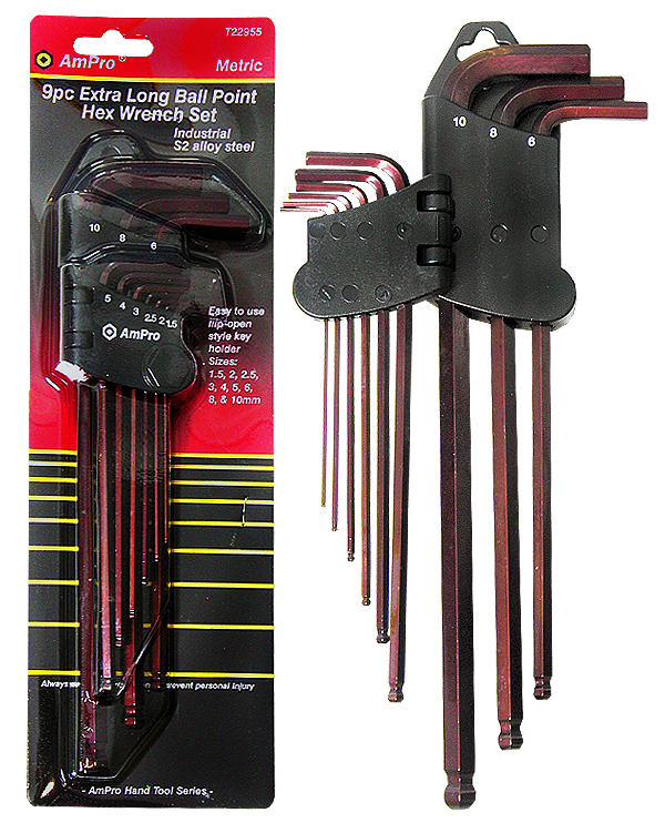 Pitkä kuusioavainsarja 9-os. s2 - Kiintoavaimet ja vääntötyökalut - 795609229555 - 1
