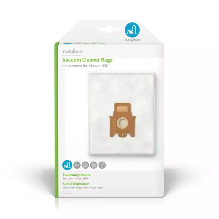 Pölypussi | 4 kpl | Mikrokuitu | Eniten myyty: Hoover H30 | Valkoinen - Pölypussit - 5412810285365 - 1