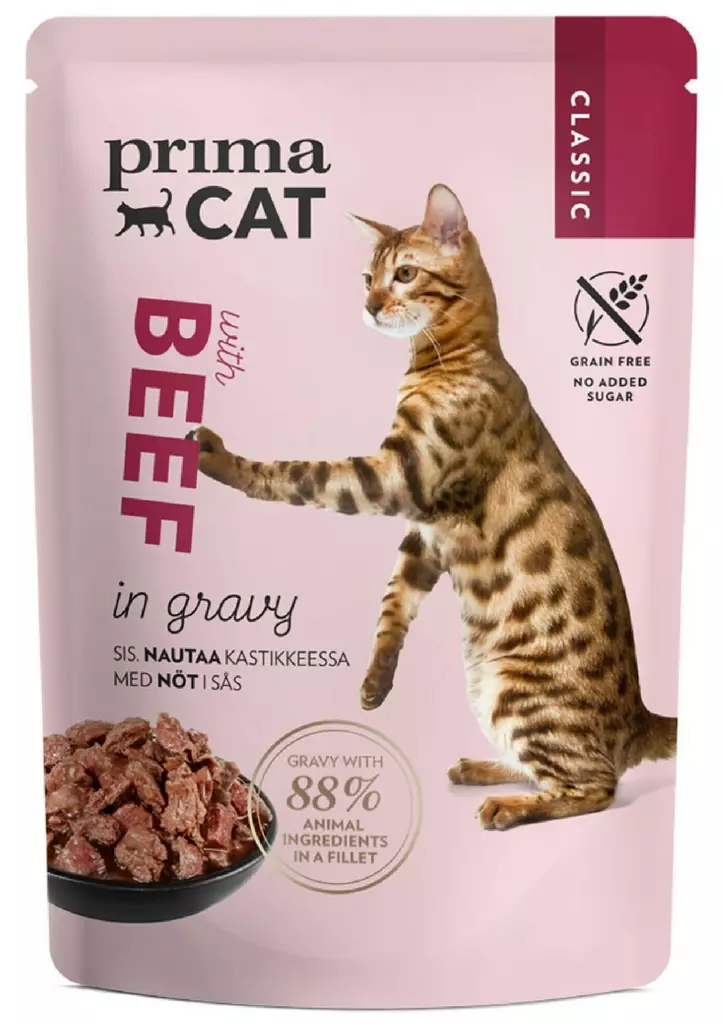 PrimaCat Classic nautaa kastikkeessa 85g - Kissan ruoka - 6430069586575 - 1