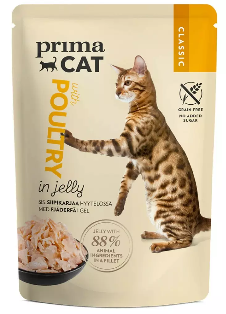 PrimaCat Classic siipikarjaa hyytel=C3=B6 85g - Kissan ruoka - 6430069586605 - 1