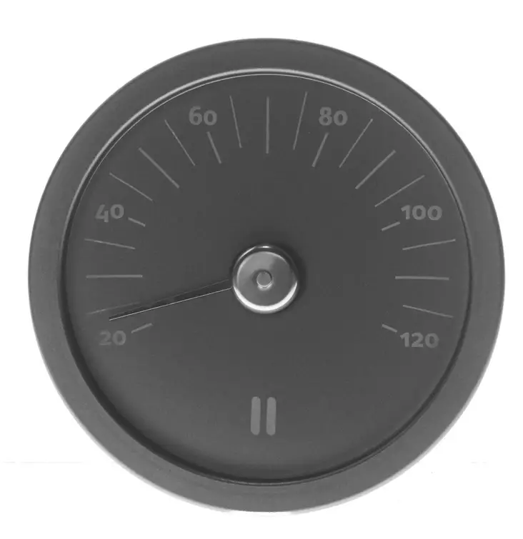 Saunan l=C3=A4mp=C3=B6mittari alumiini musta - Kylpyhuonetarvikkeet - 6410412915535 - 1