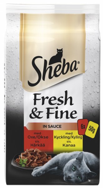 Sheba Fresh & Fine 6 x 50 g h=C3=A4rk=C3=A4=C3=A4 ja kanaa kastikkeess=
a P=C3=A4=C3=A4kuva - Märkäruoka - 4770608260545 - 1