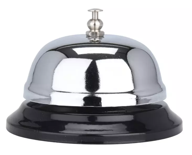 Soittokello, hopea mustalla jalustalla - Työpöydän tarvikkeet - 8720573096805 - 1