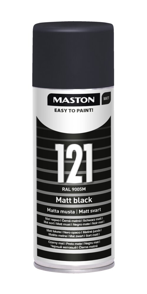 Spraymaali 100 - Mattamusta 121 - Spraymaalit - 6412491001215 - 1