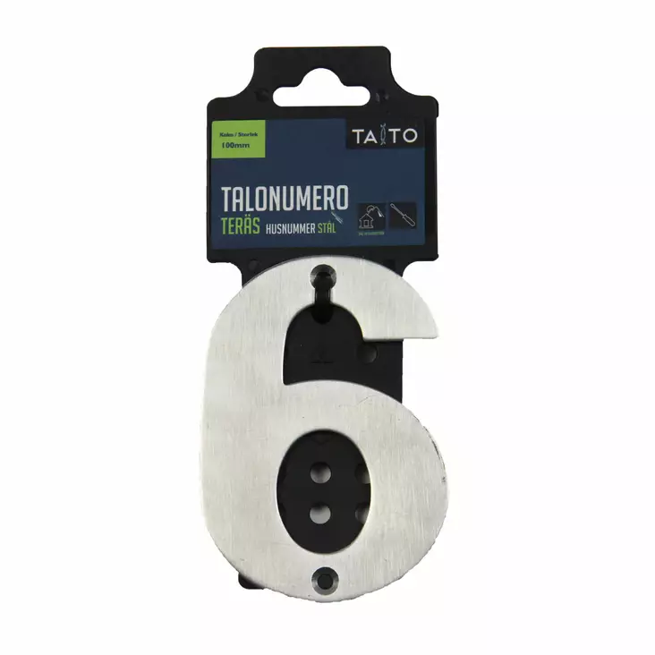 Talonumero 6/9 100 mm harjattu ter=C3=A4spinta - Postilaatikot ja talonumerot - 6416096638715 - 1