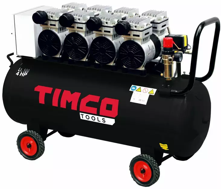 Timco 4x1 hp 100 l öljytön kompressori - Kompressorit - 6438014336275 - 1