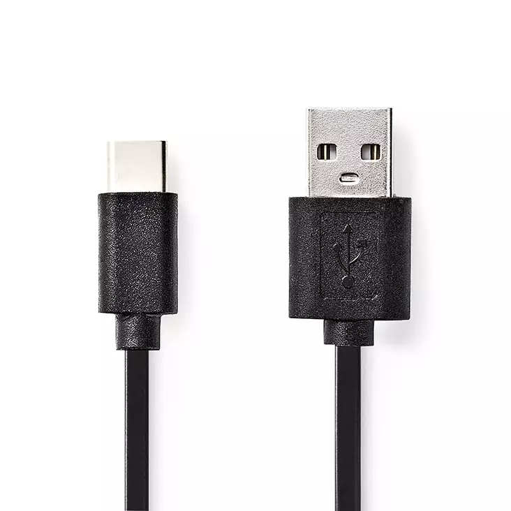 USB kaapeli | USB 2.0 | USB-A Uros | USB-C Uros | 15 W | 480 Mbps | Niklattu | 3.00 m | Pyöreä | PVC | Musta | Label - Tietokone ja verkko - 5412810421695 - 1
