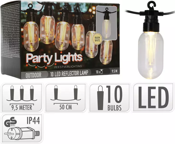 Partyvalot Edison 10 led - Koristevalot - 8720573518345 - 1