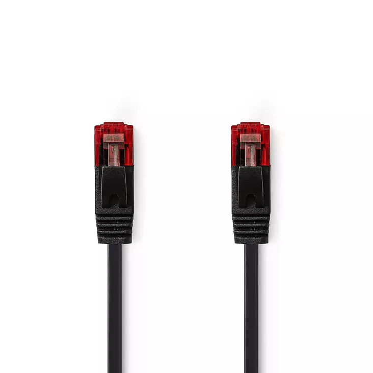 CAT6 Verkkokaapeli | RJ45 uros | RJ45 uros | U/UTP | 2.00 m | Snagless | Litteä | PVC | Musta | Label - Tietokone ja verkko - 5412810423095 - 1