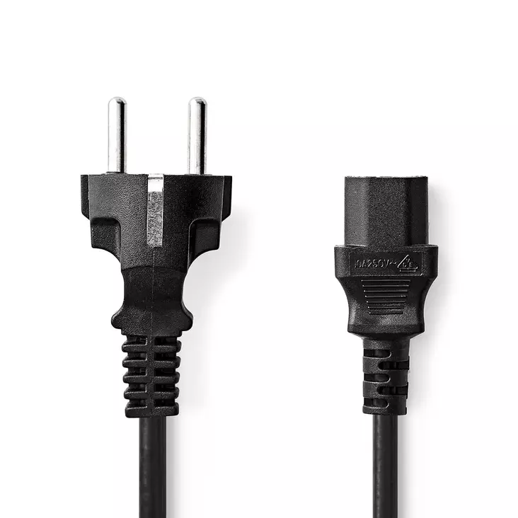 Sähköjohto | Suko Uros | IEC-320-C13 | Suora | Suora | Niklattu | 10.0 m | Pyöreä | PVC | Musta | Label - Virtakaapelit ja liittimet - 5412810425075 - 1