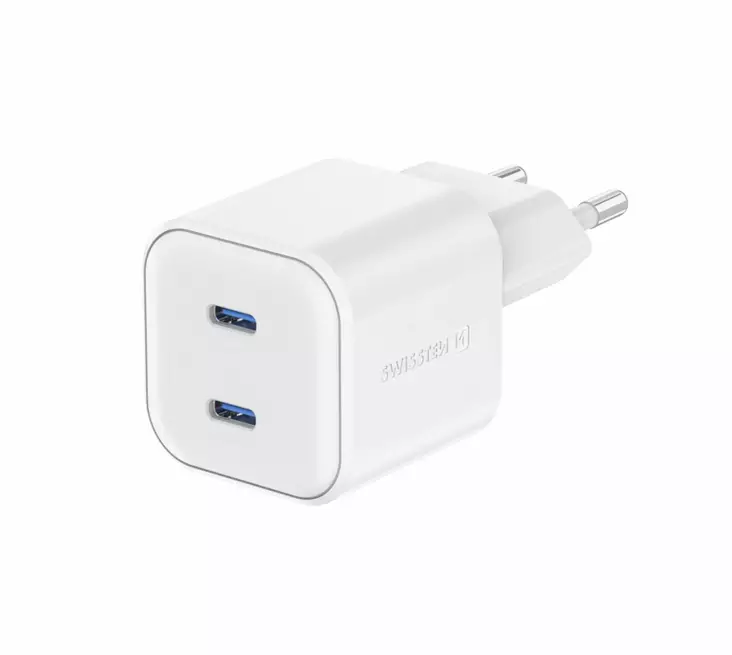 Swissten GaN 2xUSB-C 20W -laturi - Verkkolaturit - 8595217487185 - 1