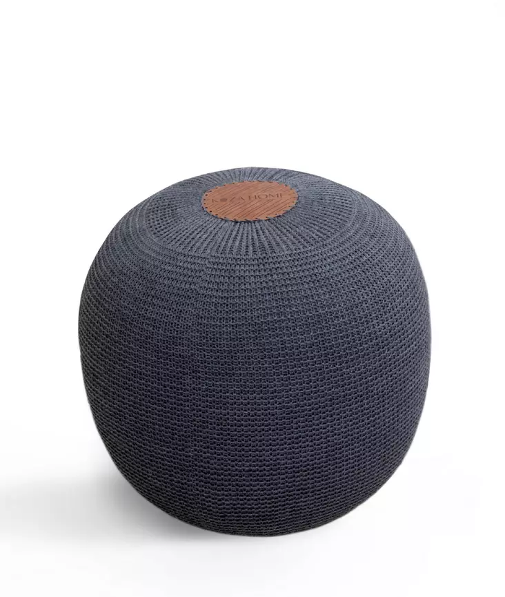 Anthrasitti Käsintehty Pouffi - 100% Akryyli, Polyesteritäyte, 40x40x45 cm - Tyylikäs Sisustuselementti - Tuolit ja jakkarat - 8683342532785 - 1