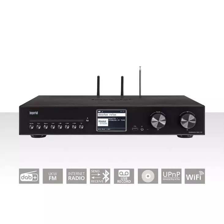 DABMAN i560 CD All-in-one HiFi-järjestelmä vahvistimella ja CD-soittimella DAB+ / FM / Internet / Bluetooth Musta - Radiot ja MP3/4-soittimet - 4024035254005 - 10