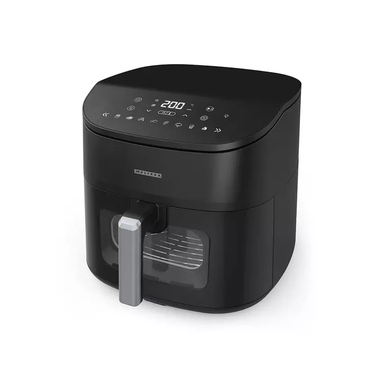 Digitaalinen XXXL Kuumailmakeitin | 7,6 l | 60 minuutin ajastin | 8 Ohjelmaa | Katseluikkuna | Esilämmitys/Lämpimänäpito/Ravistusmuistutus | Musta - Airfryerit - 8711902102595 - 1