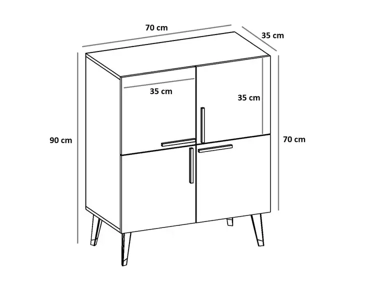 Efes Marmori Musta Konsoli - 100% Melamiinipinnoitettu Lastulevy, 18mm, 70x90x35cm, Yksi Paketti, Tyylikäs Sisustusratkaisu - Lipastot ja senkit - 8684282905585 - 1