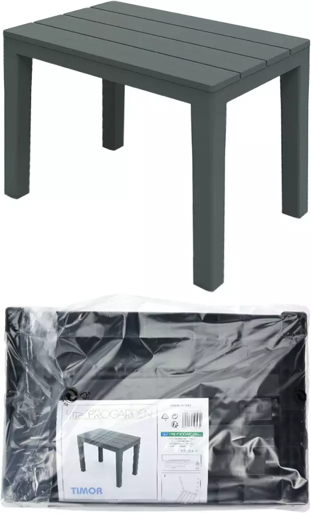 Harmaa muovinen puutarhapöytä ulkokäyttöön - Muut pihakalusteet - 8009271091115 - 1