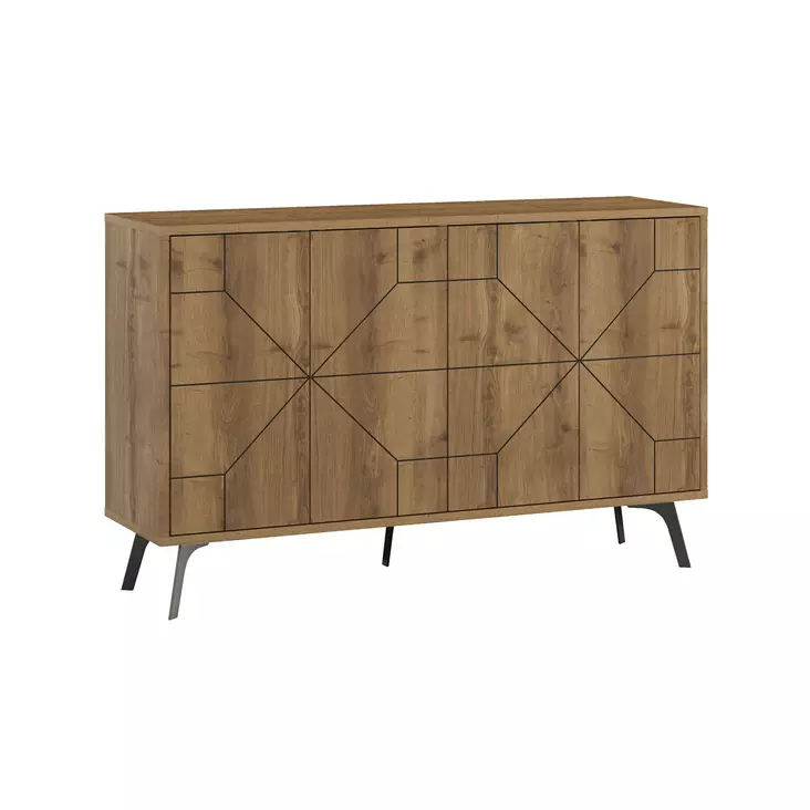 Hitit-värinen Konsoli: Tyylikäs ja Kestävä 100% Melamiinipinnoitettu Lastulevy, 123x77,4x35 cm, Pehmeästi Sulkeutuvat Saranat - Lipastot ja senkit - 8683743797615 - 1