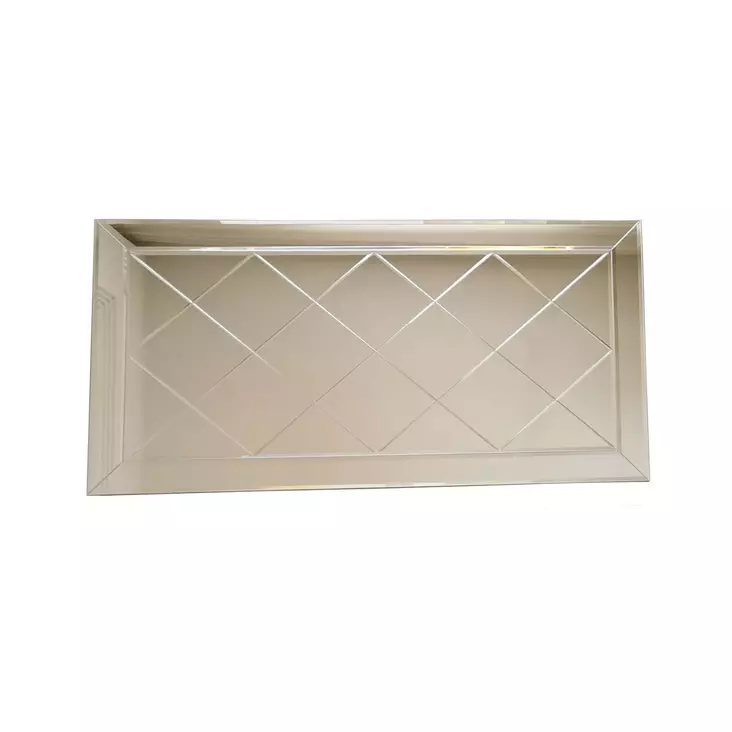 Hopeapeili 130x65 cm - MDF, Säädettävä, Seinäkiinnitys, Yksi Paketti, Asennettu, Tyylikäs Sisustusratkaisu - Peilit - 8681875708295 - 1