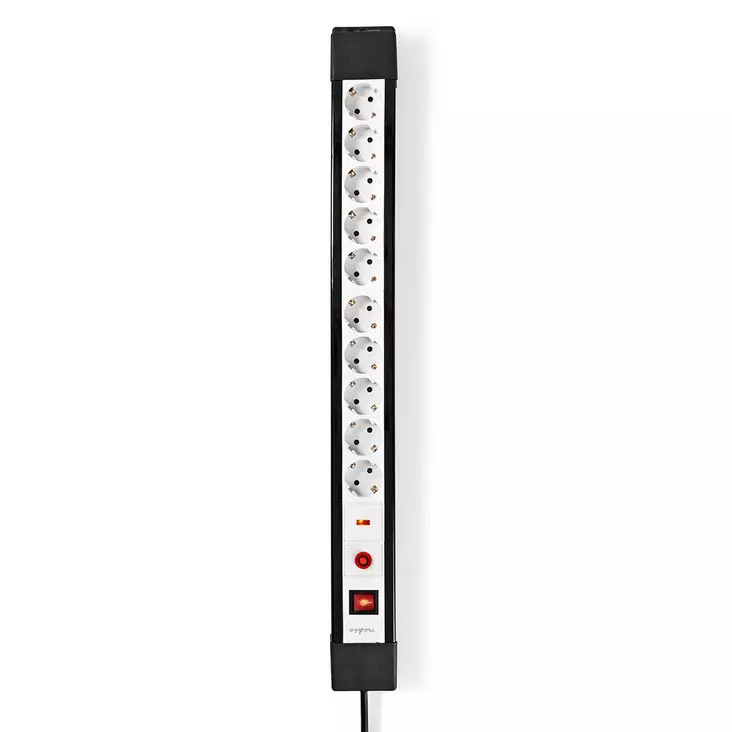 Ylijännitesuojattu Jatkojohdot | 10-suuntainen | Maadoitettu virtaliitin / Tyyppi F (CEE 7/7) | 3.00 m | 3680 W | 16 A | Maadoituksen tyyppi: Sivukontaktit | Pistokannan kulma: 45 ° | H05VV-F 3G1.5mm² | On/off-kytkin | Musta / Valkoinen - Jatkojohdot - 5412810466085 - 30