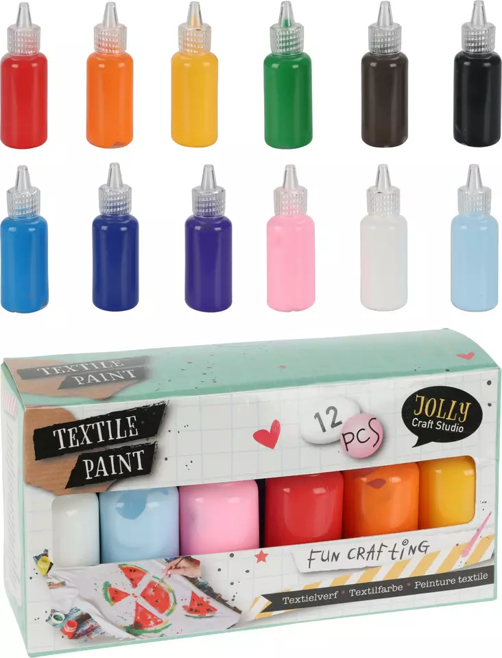 Kangasvärisetti 12 kpl 18 ml - Akryylimaalit- ja värit - 8720573634175 - 1