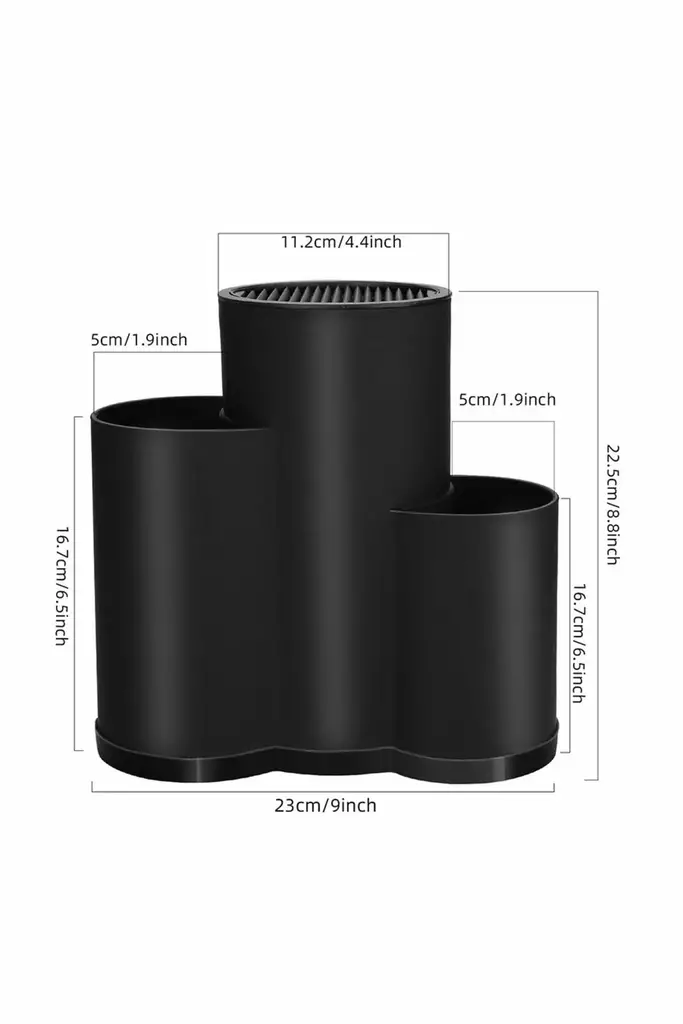 Keittiöjärjestelijä Musta 100% Muovi 22x12x22 cm Astianpesukoneenkestävä Tyylikäs ja Kestävä Keittiötarvike - Päivittäiskeittiötarvikkeet - 8684282896555 - 1