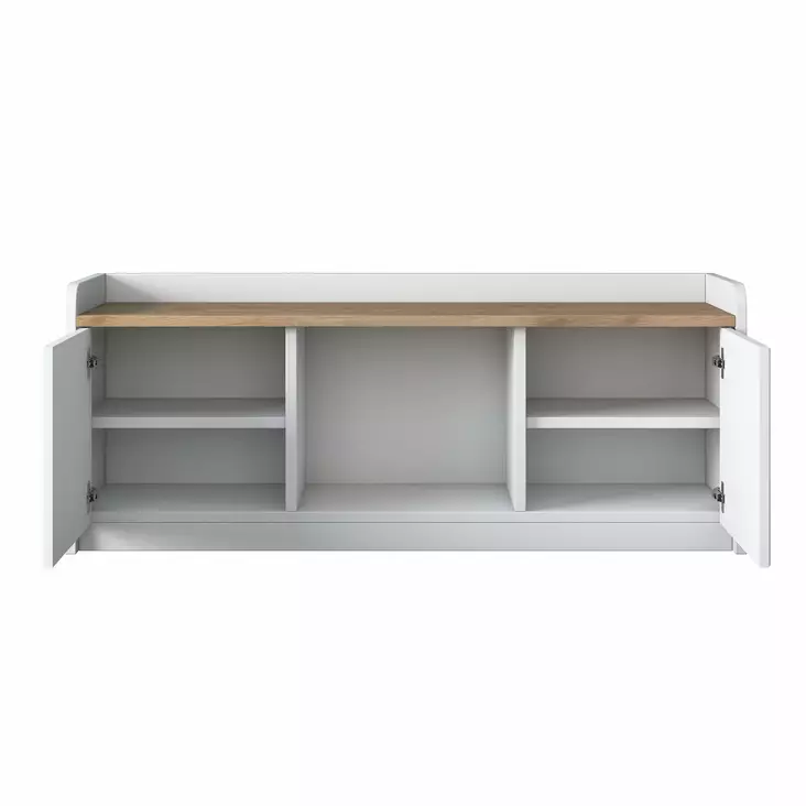 Kenkäkaappi, valkoinen pähkinäpuu, 120 cm leveä, kestävä, tilava - Kenkäkaapit - 8683743395675 - 1