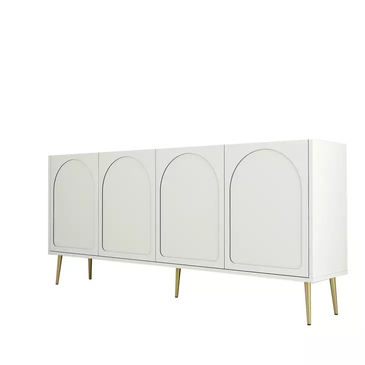 Konsoli - Huonekalut, Kerman Kultainen, 100% Melamiinipinnoitettu Lastulevy, 180x80x35 cm, 3 Pakettia, Helppo Koota - Lipastot ja senkit - 8684282640165 - 1