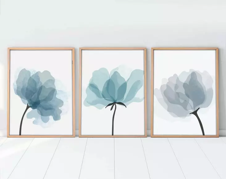 Koristeellinen kehystetty MDF-taulu (3 osaa), monivärinen, 50 x 70 cm (3 Pieces), kestävä, laadukas - Taulut ja kehykset - 8684282340645 - 1