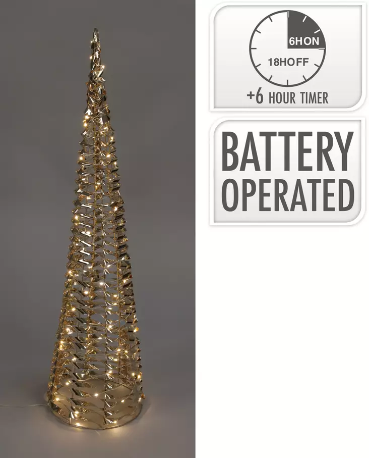 Kultainen LED-kartio 60 cm - Valokoristeet ja valohahmot - 8721037066075 - 1