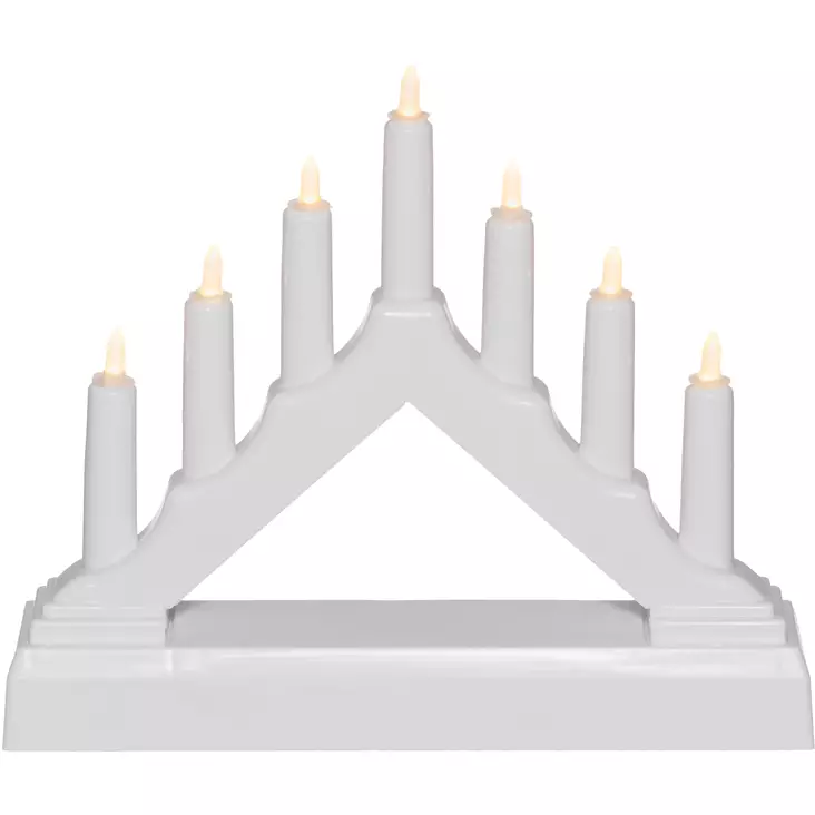 Kynttelikkö 7-haarainen mini 13 cm valko - Led-kynttilät ja lyhdyt - 6410416310565 - 1