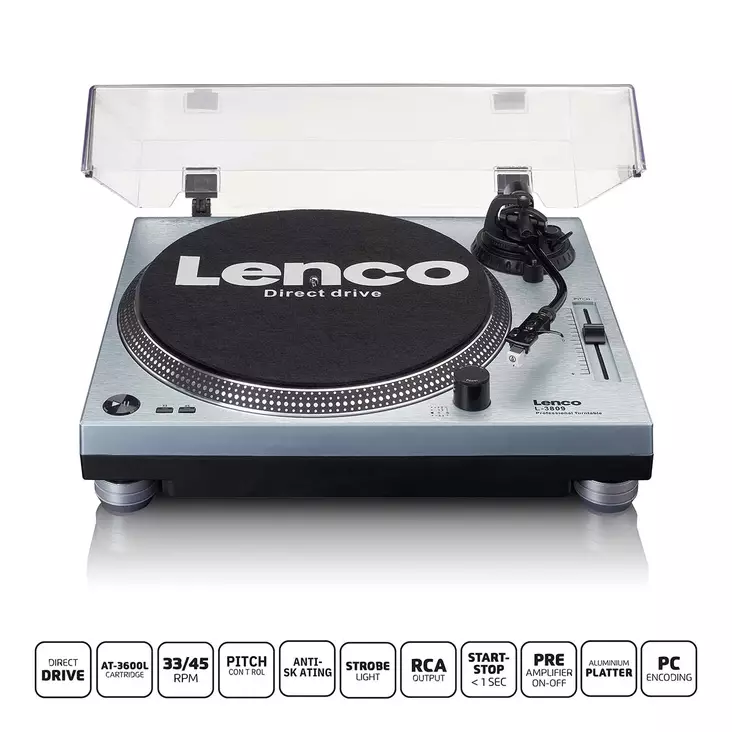 L-3809ME Suora levysoitin USB / PC-koodauksella Metallinen sininen - Levysoittimet ja neulat - 8711902066675 - 1