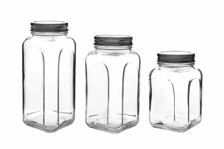 Lasipurkkisetti 3 kpl - Keittiötarvikkeet - Hopea - 100% Lasi - Koot: 660 ml, 820 ml, 980 ml - Astianpesukoneen kestävä - Päivittäiskeittiötarvikkeet - 8684283450275 - 1