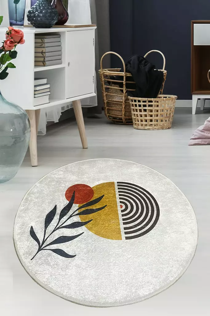 Matto (140 x 140), monivärinen, 140 x 140 cm, pehmeä, liukumaton - Suuret ja keskikokoiset matot - 8683743317165 - 1