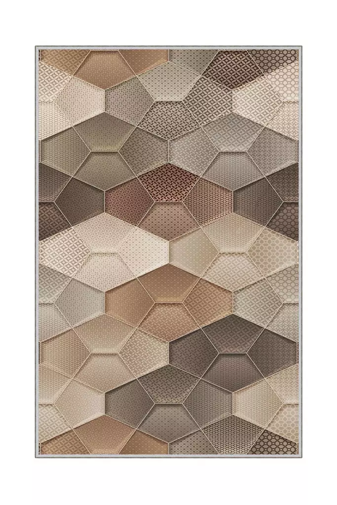 Monivärinen 50x80 cm Antibakteerinen 3D Digitaalipainettu Polyesterimatto - Konepestävä, Liukumaton PVC-pohja - Pienet matot ja käytävämatot - 8682870602595 - 1