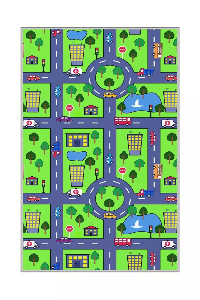 Monivärinen 60x100 cm Konepestävä Antibakteerinen 3D Digitaalipainettu Polyesterimatto Liukumaton 8 mm Nukka - Pienet matot ja käytävämatot - 8682870637245 - 1