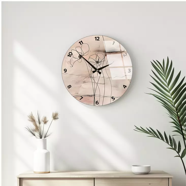 Monivärinen Koristeellinen Lasiseinäkello 40 cm - 100% Lasi, 4 mm Paksuus, Tyylikäs ja Kestävä Sisustuselementti - Seinäkellot - 8684283326525 - 1