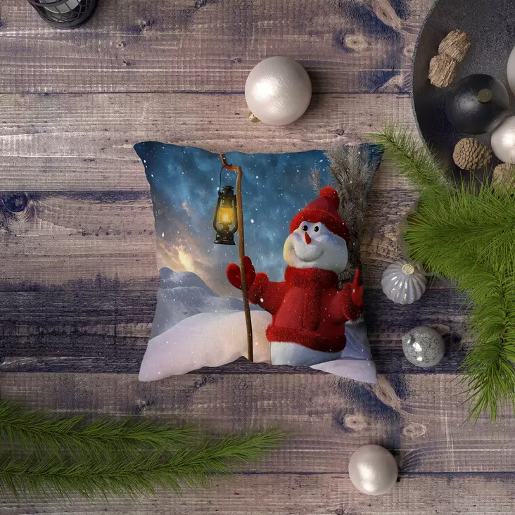 Monivärinen Sisustustyyny 43x43 cm - 50% Puuvilla, 50% Polyesteri, Silikonitäyte, Konepestävä 30 °C, Silitysmahdollisuus - Koristetyynyt - 8683743250585 - 1