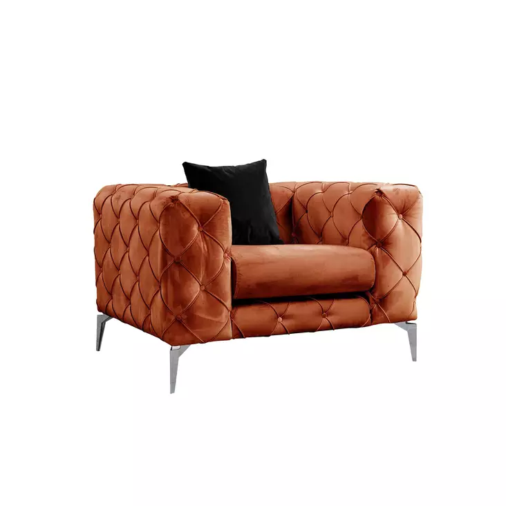 Nojatuoli, oranssi, 108 cm leveä, kestävä, mukava - Nojatuolit - 8683342529075 - 1