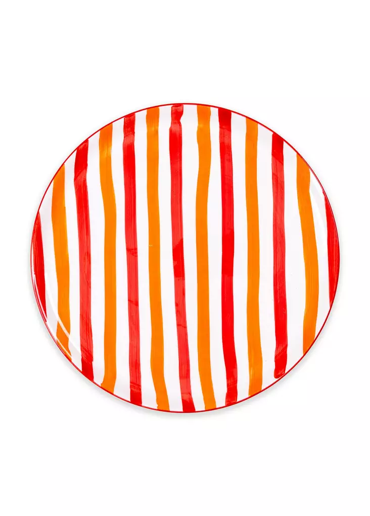 Oranssi 100% Keraaminen Tarjoilulautanen 30x30x2 cm - Astianpesukoneen Kestävä, Ei Mikroaaltouuniin - Tarjoiluastiat - 8684283616695 - 1