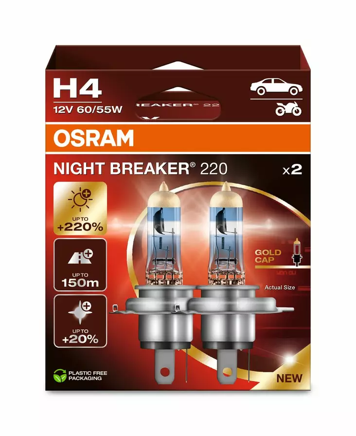 Osram H4 Night Breaker 220 - Ajovalot ja polttimot - 4062172399555 - 1