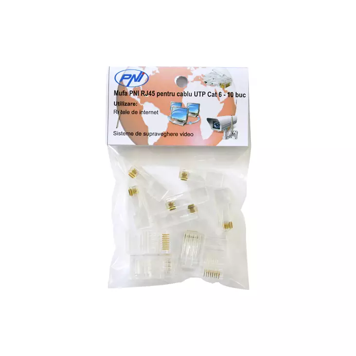 PNI RJ45 pistoke UTP Cat6 -kaapelisarjalle, 10 kappaletta - PNI tuotteet - 5949066503795 - 1